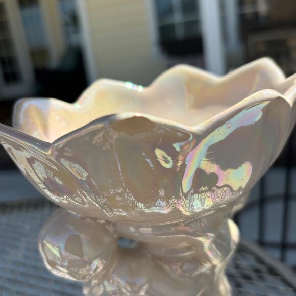 Mother of pearl figurine soap dish 2 cherubs 1970's Vtg Luster finish Tulip - Picture 8 of 10